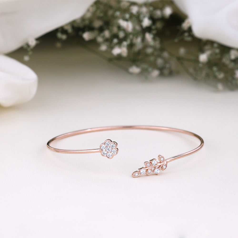 CZ Rose Gold Kada | Daily Wear Women Jewellery| Minimalist