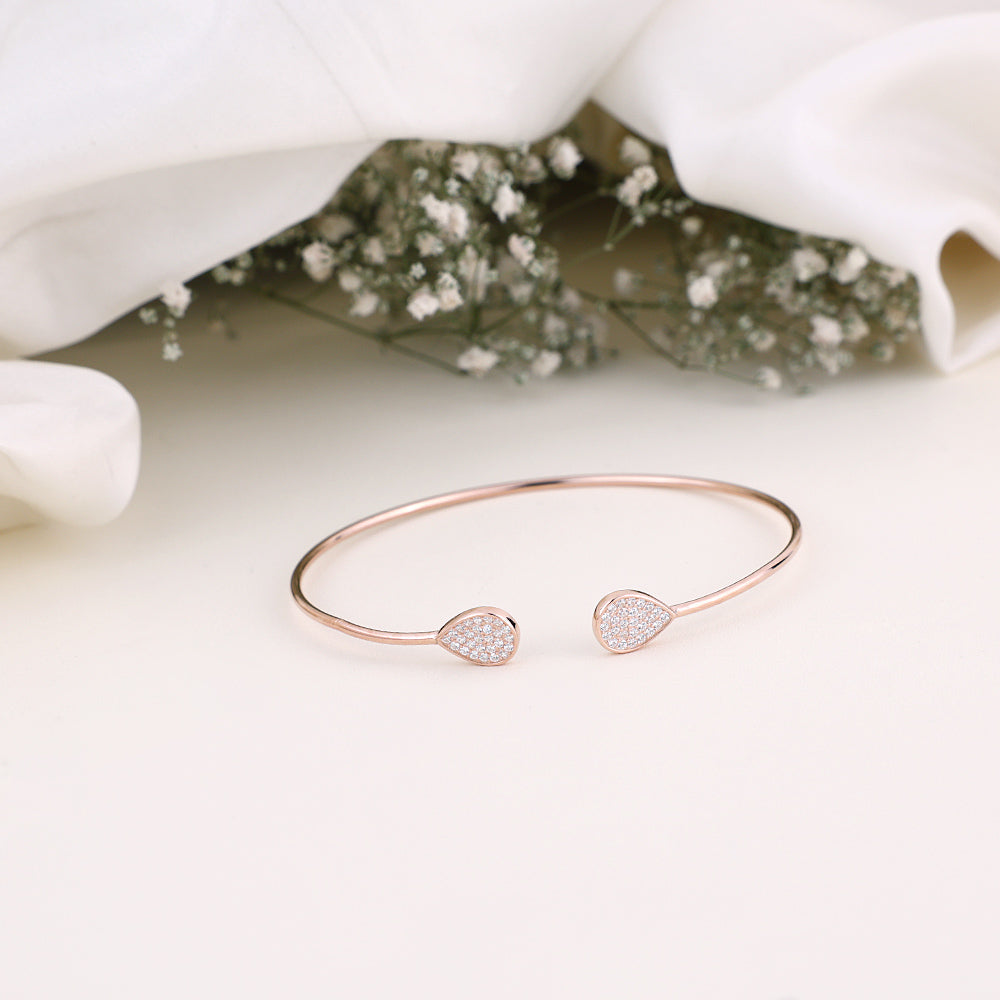 CZ Rose Gold Kada for Festive Styling | Chaneira Jewels
