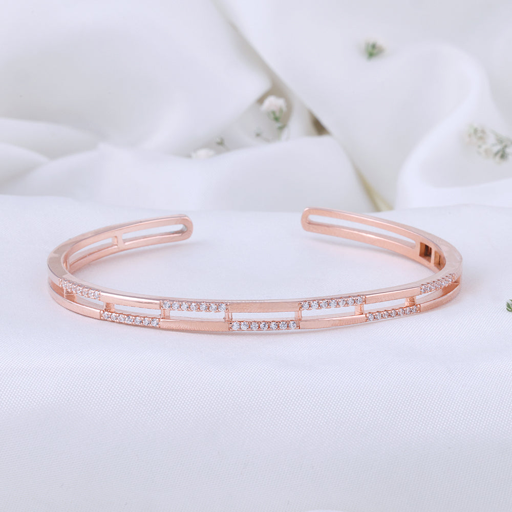 CZ Rose Gold Kada for Festive Styling | Chaneira Jewels| Traditional
