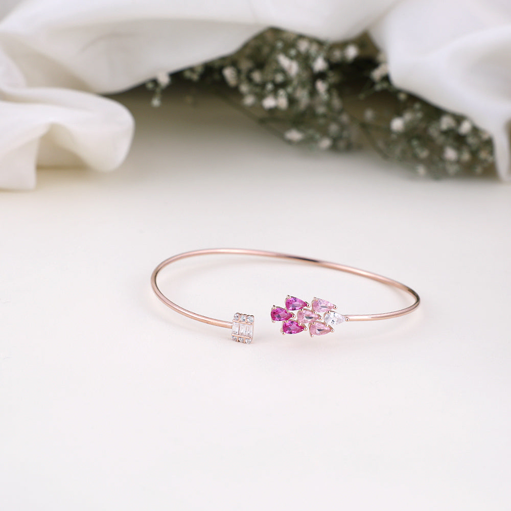 CZ Rose Gold Kada for Function Wear | 92.5 Silver| Daily Wear