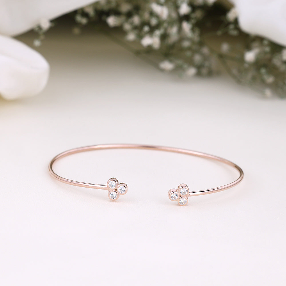 CZ Rose Gold Kada for Women | 92.5 Silver|Daily Wear
