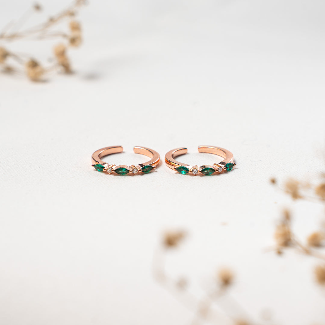 CZ Rose Gold Toe Ring Design for Women
