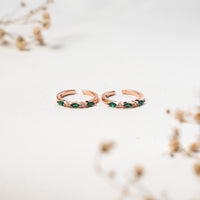 CZ Rose Gold Toe Ring Design for Women
