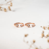 CZ Rose Gold Toe Ring Pair for Women
