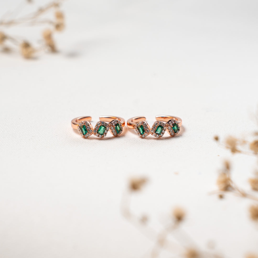 CZ Rose Gold Toe Ring at Chaneira Jewels
