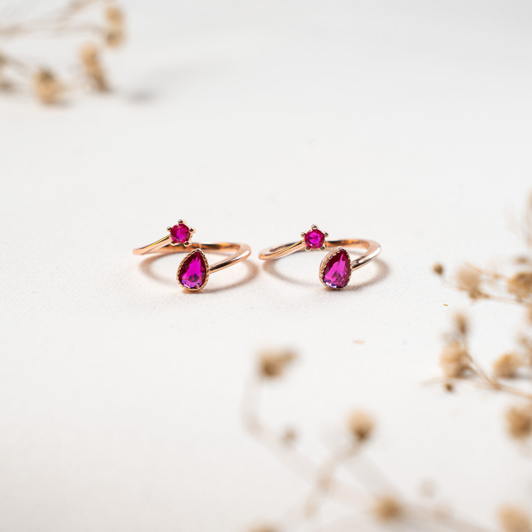 CZ Rose Gold Toe Ring for Daily Wear

