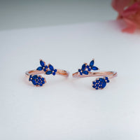 CZ Stone Rose Gold Toe Ring in 92.5 Silver | Festive Pair