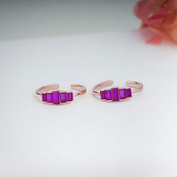 CZ Stone Rose Gold Toe Ring in 92.5 Silver | Stylish Pair