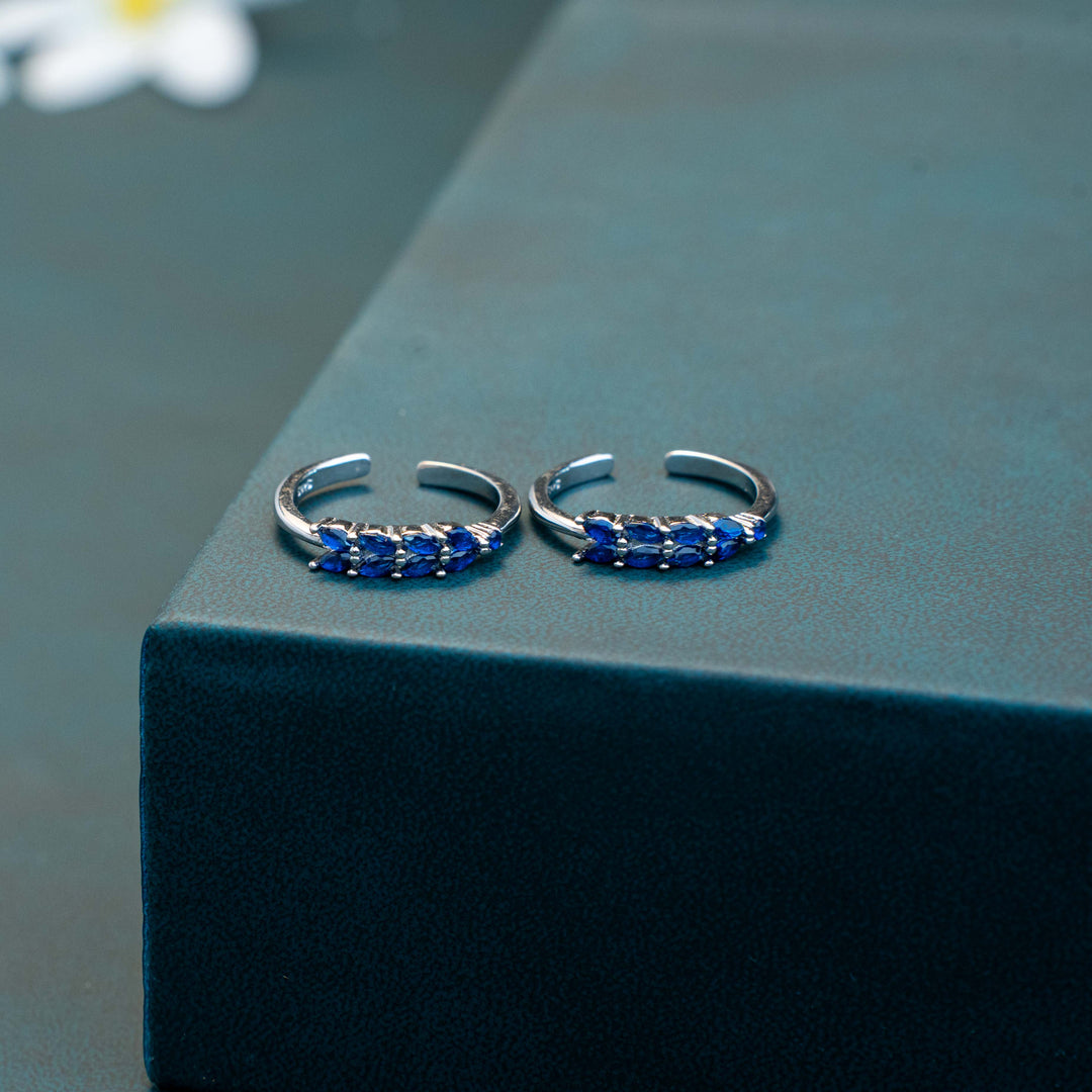 CZ Stone Silver Toe Ring Online| Styles