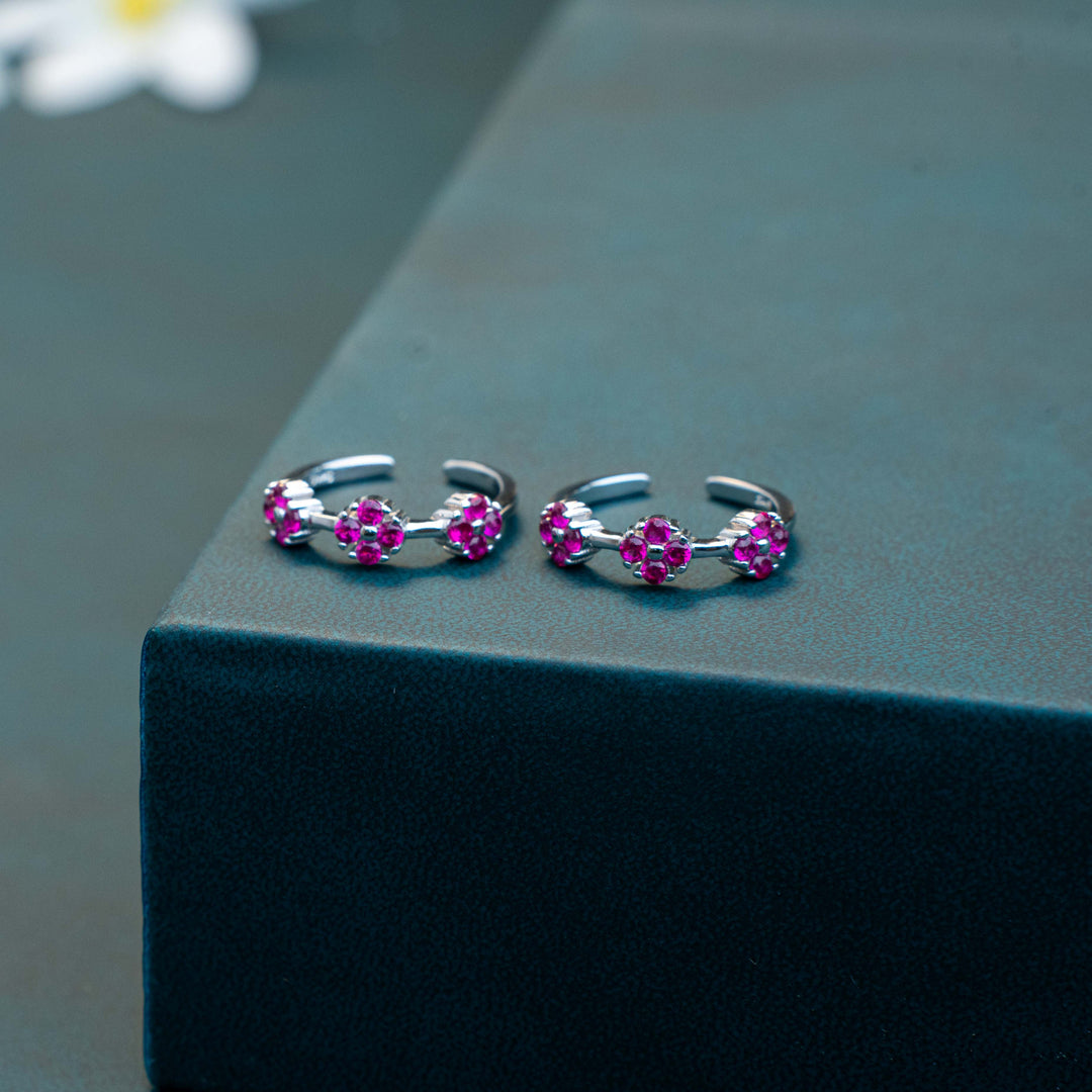 CZ Stone Silver Toe Ring at Chaneira Jewels
