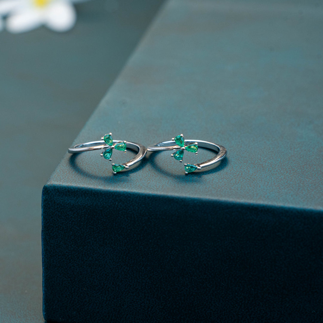 CZ Stone Silver Toe Ring for Daily Wear
