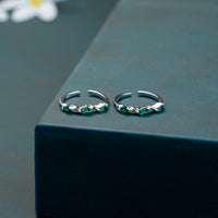 CZ Stone Silver Toe Ring with Premium Finish
