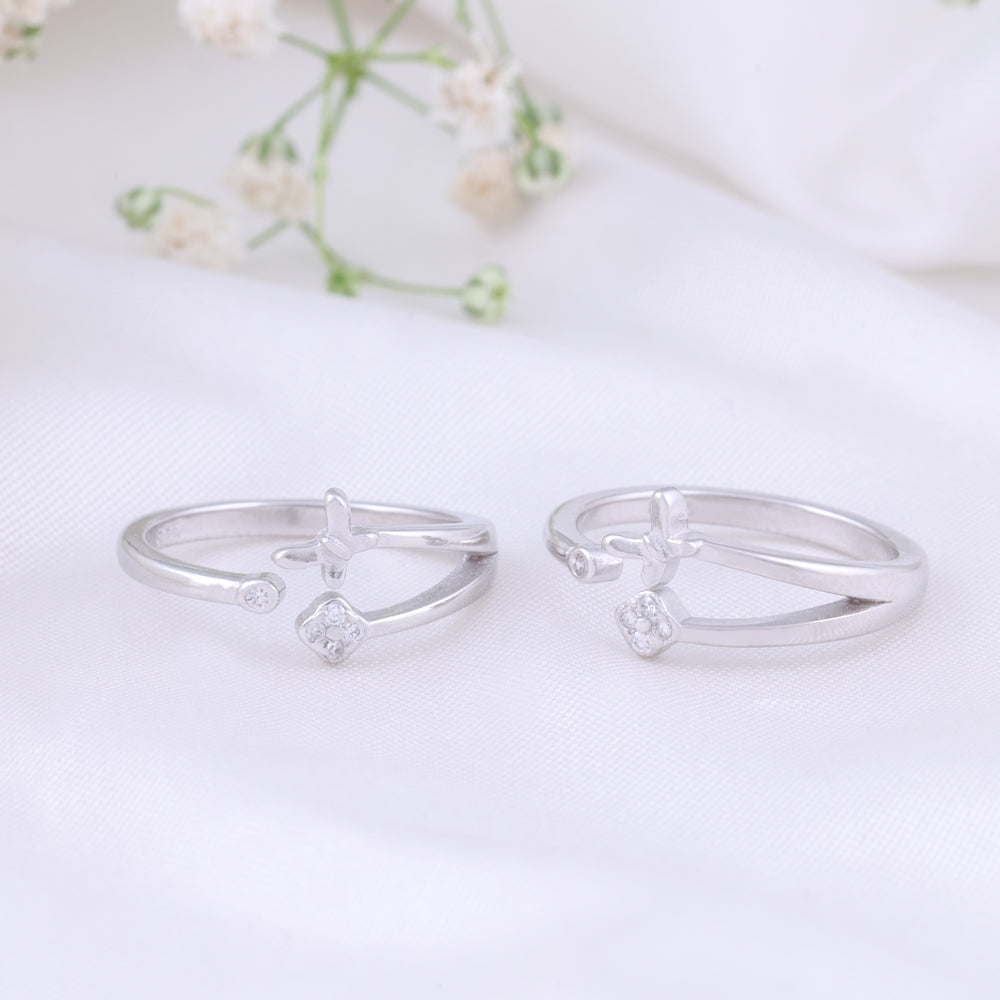 CZ Stone Toe Ring in 92.5 Silver | Bridal Pair
