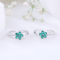 CZ Stone Toe Ring in 92.5 Silver | Classic Pair
