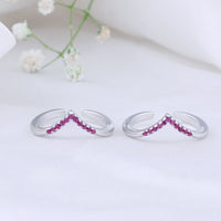 CZ Stone Toe Ring in 92.5 Silver | Designer Pair
