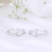 CZ Stone Toe Ring in 92.5 Silver | Minimal Pair
