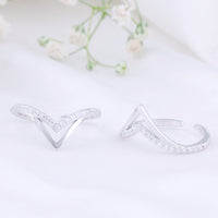 CZ Stone Toe Ring in 92.5 Silver | Stylish Pair
