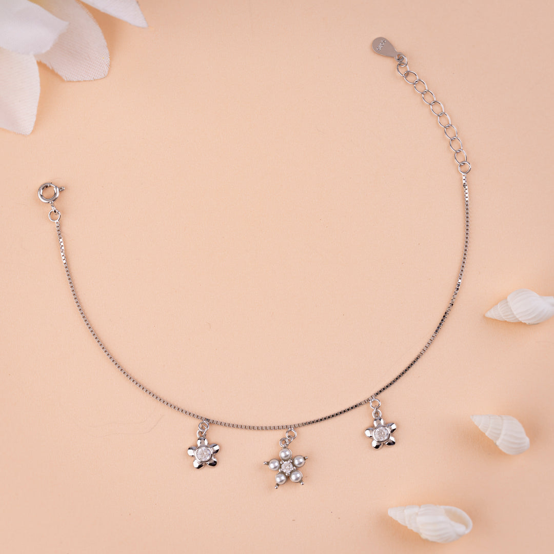 CZ Stone and Pearl Bracelet for Women| Daily Wear