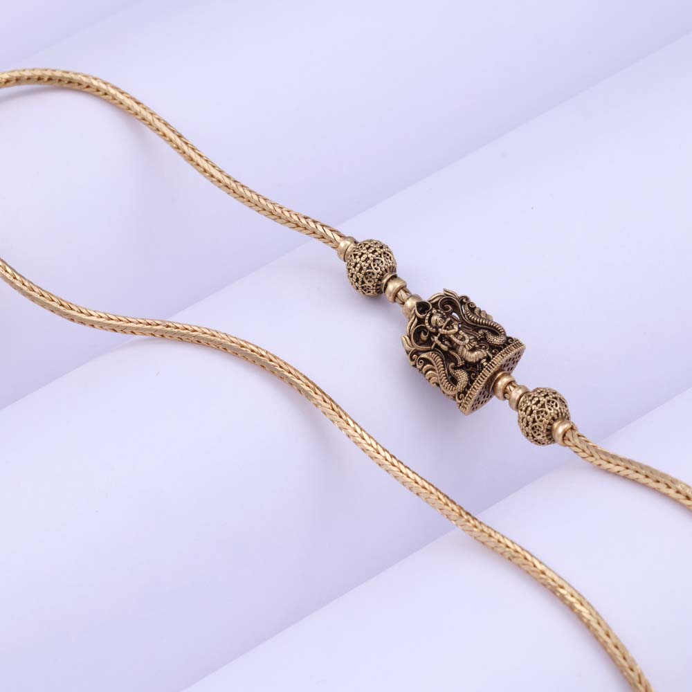 Charming Silver Gold Plated Mugappu Chain Design