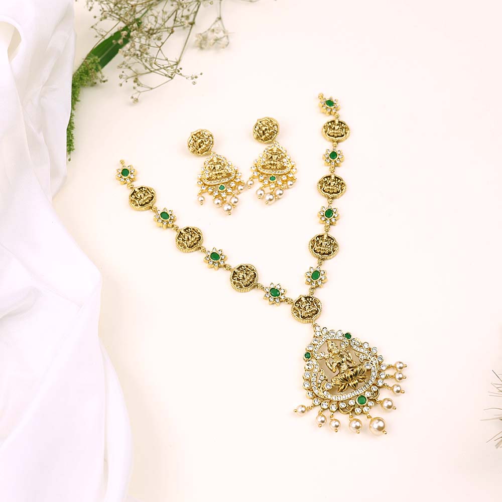 Classic CZ Nagas Necklace for Women| Temple Wear