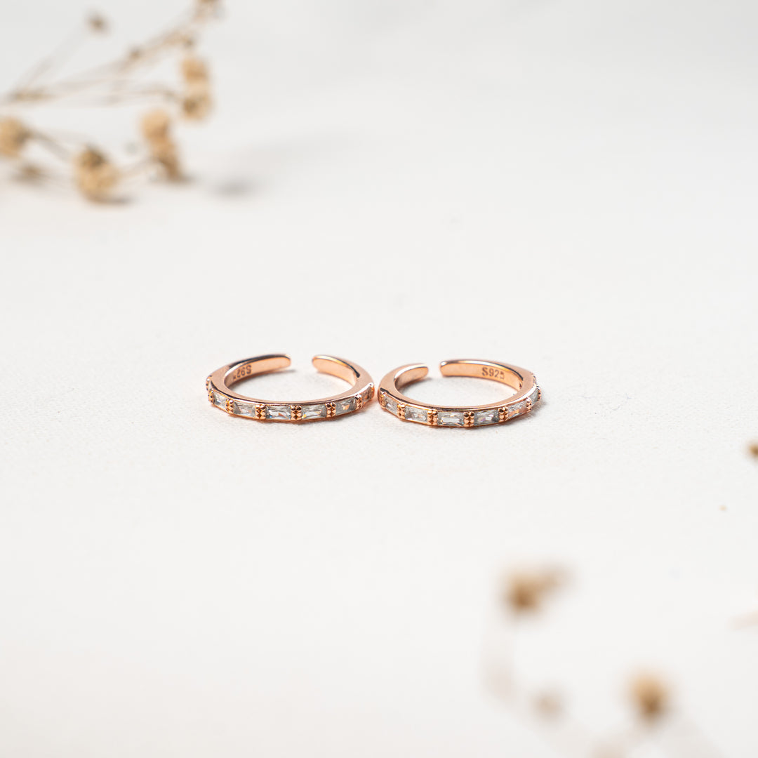 Classic CZ Rose Gold Toe Ring for Gifting
