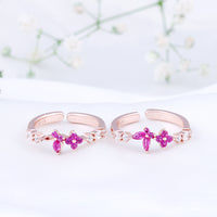 Classic CZ Silver Rose Gold Toe Ring | Chaneira Jewels