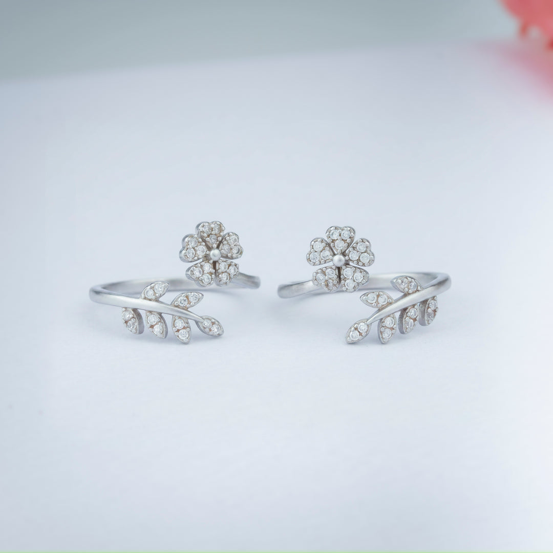 Classic CZ Stone Silver Toe Ring for Women
