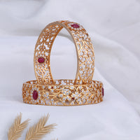 Classic Gold Plated Diamond Setting Bangle Design