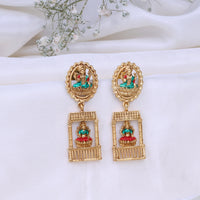 Classic Gold Plated Enamel Jhumkas Earrings| Functional Wear