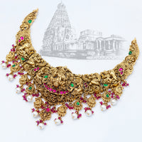 Classic Gold Plated Kundan Beads Nagas Necklace for Women