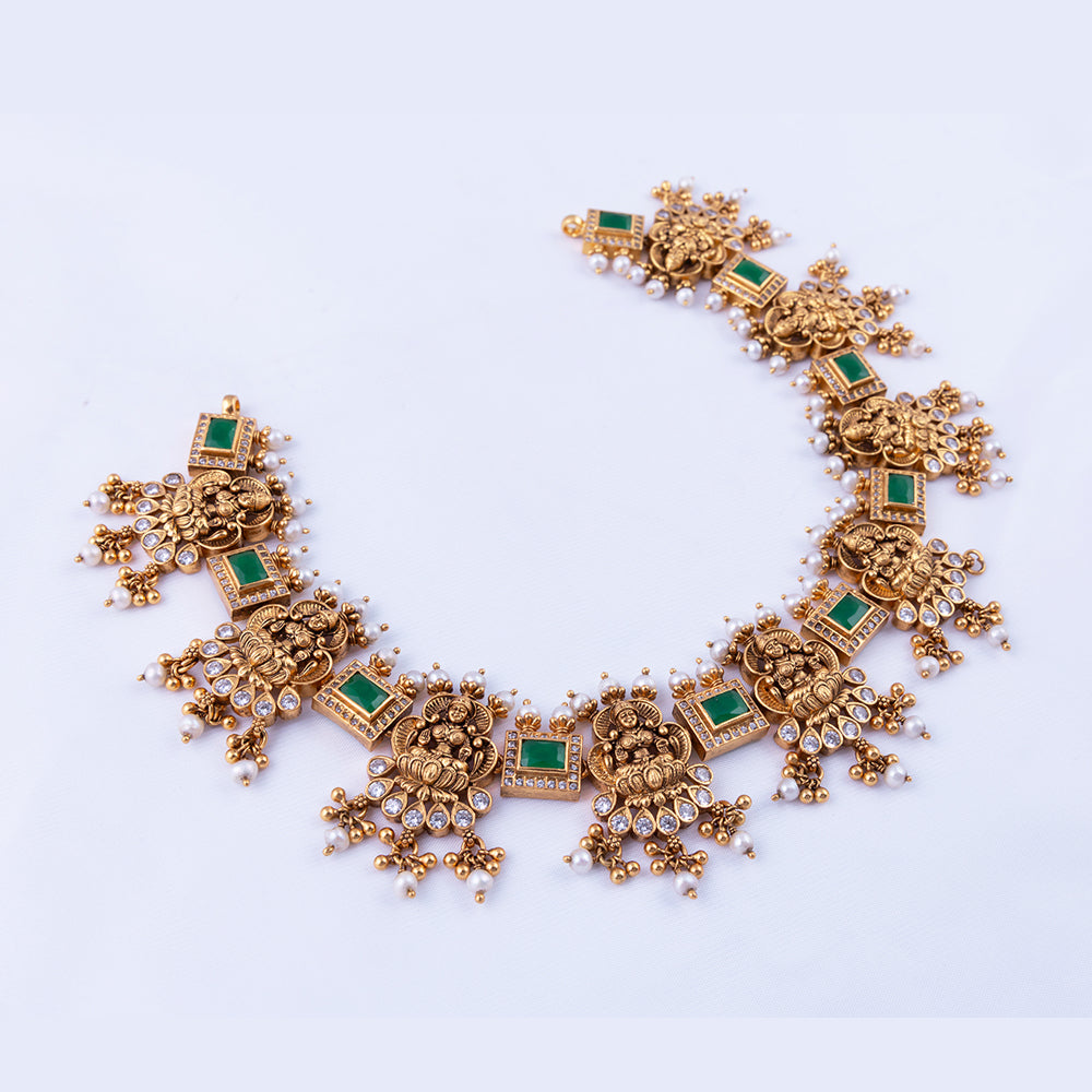Classic Gold Plated Lakshmi Beads Nagas Necklace for Women