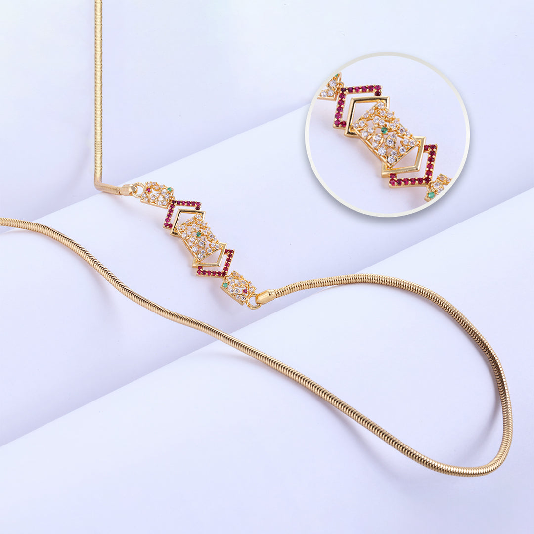 Classic Gold Plated Mugappu Chain Design 