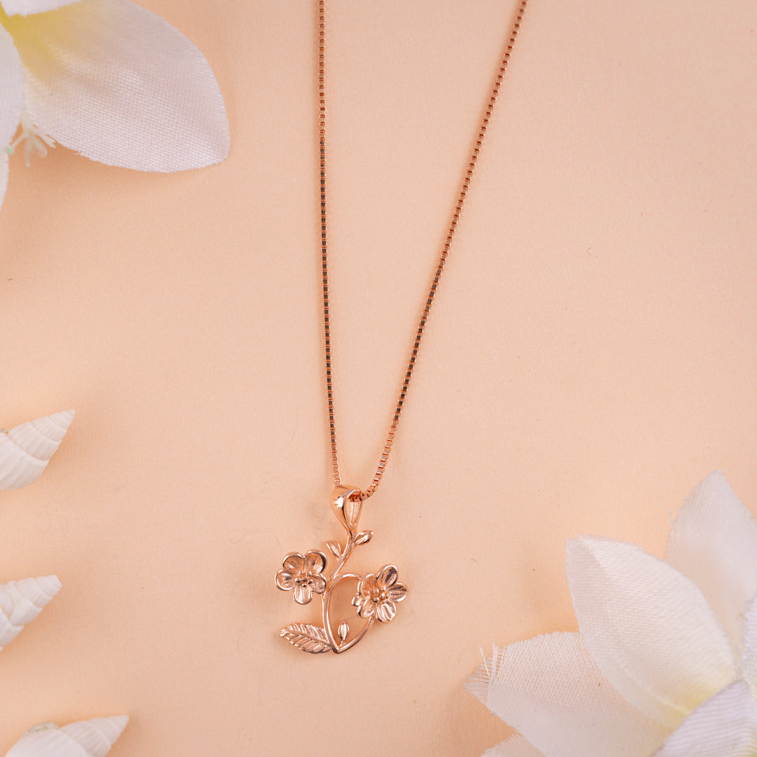 Classic Plain Rose Gold Chain Pendant Set Design| Daliy Wear