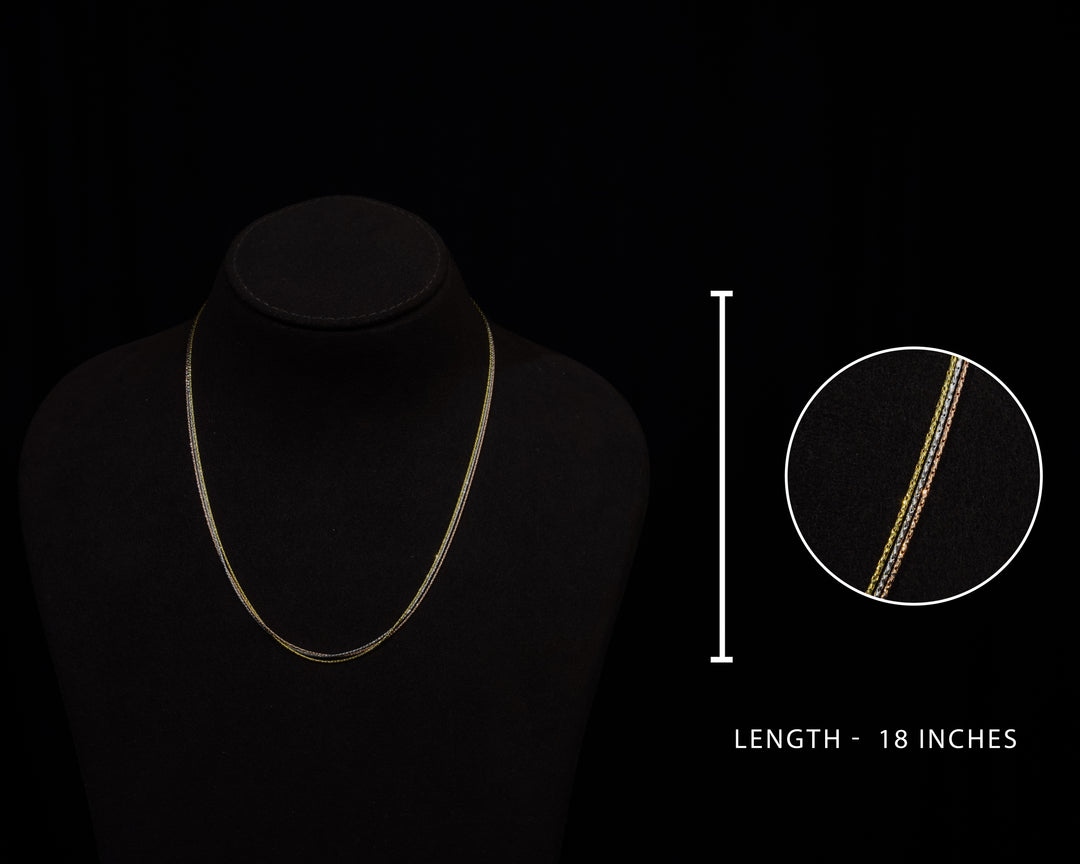 Classic Silver 3 Layers 3 Tone Chain for Women