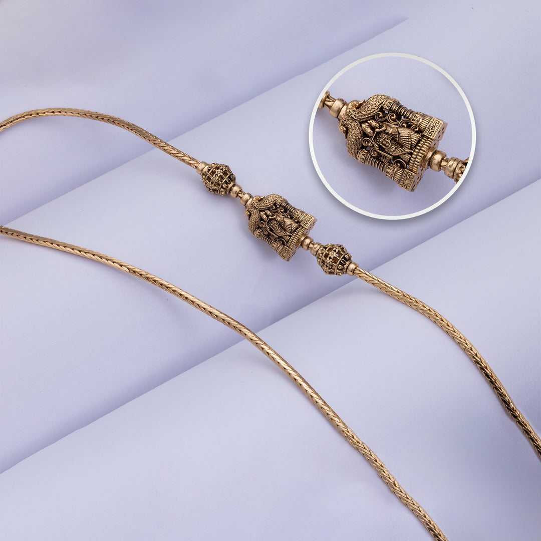 Classic Silver Gold Plated Mugappu Chain Design