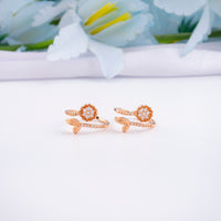 Classic Silver Rose Gold CZ Toe Ring
