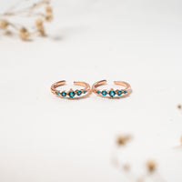 Comfort Fit CZ Rose Gold Toe Ring Design for Women
