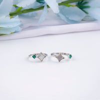 Comfort Fit Silver MOP, CZ Toe Ring