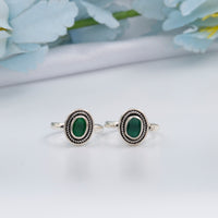 Cut Stone Silver Toe Rings for Women/Daily Wear