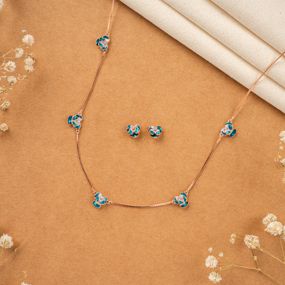 Stylish Rose Gold Enamel Chain for Women