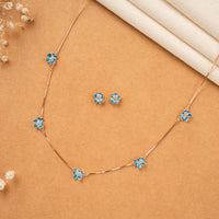 Rose Gold Enamel Chain with Enamel Detail