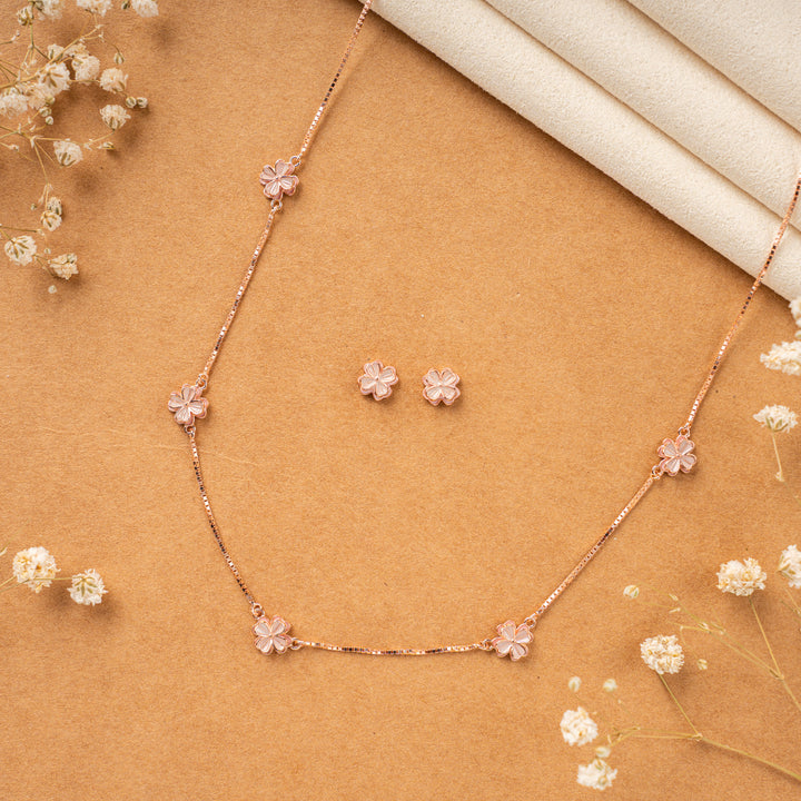92.5 Silver Rose Gold Enamel Chain