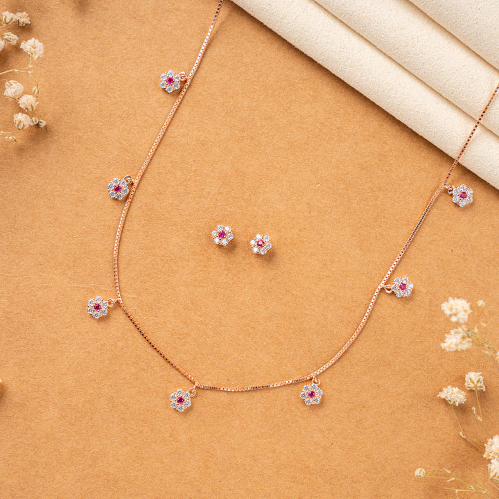Gifting Rose Gold CZ Stone Chain