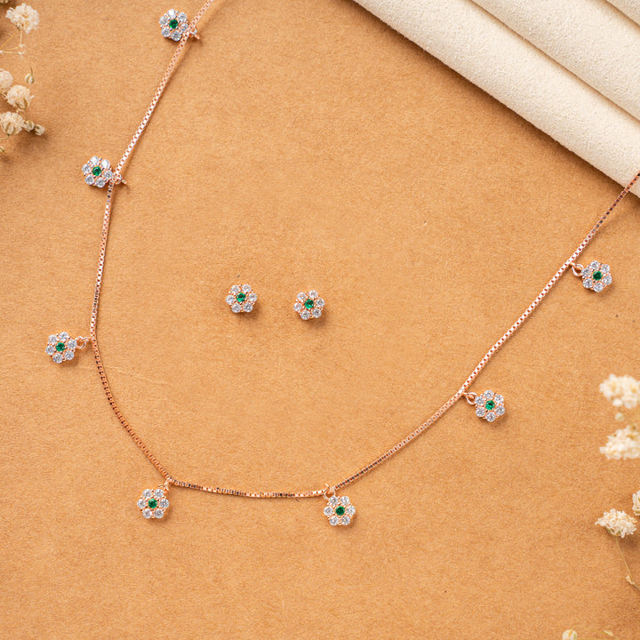 Gifting Rose Gold CZ Stone Chain