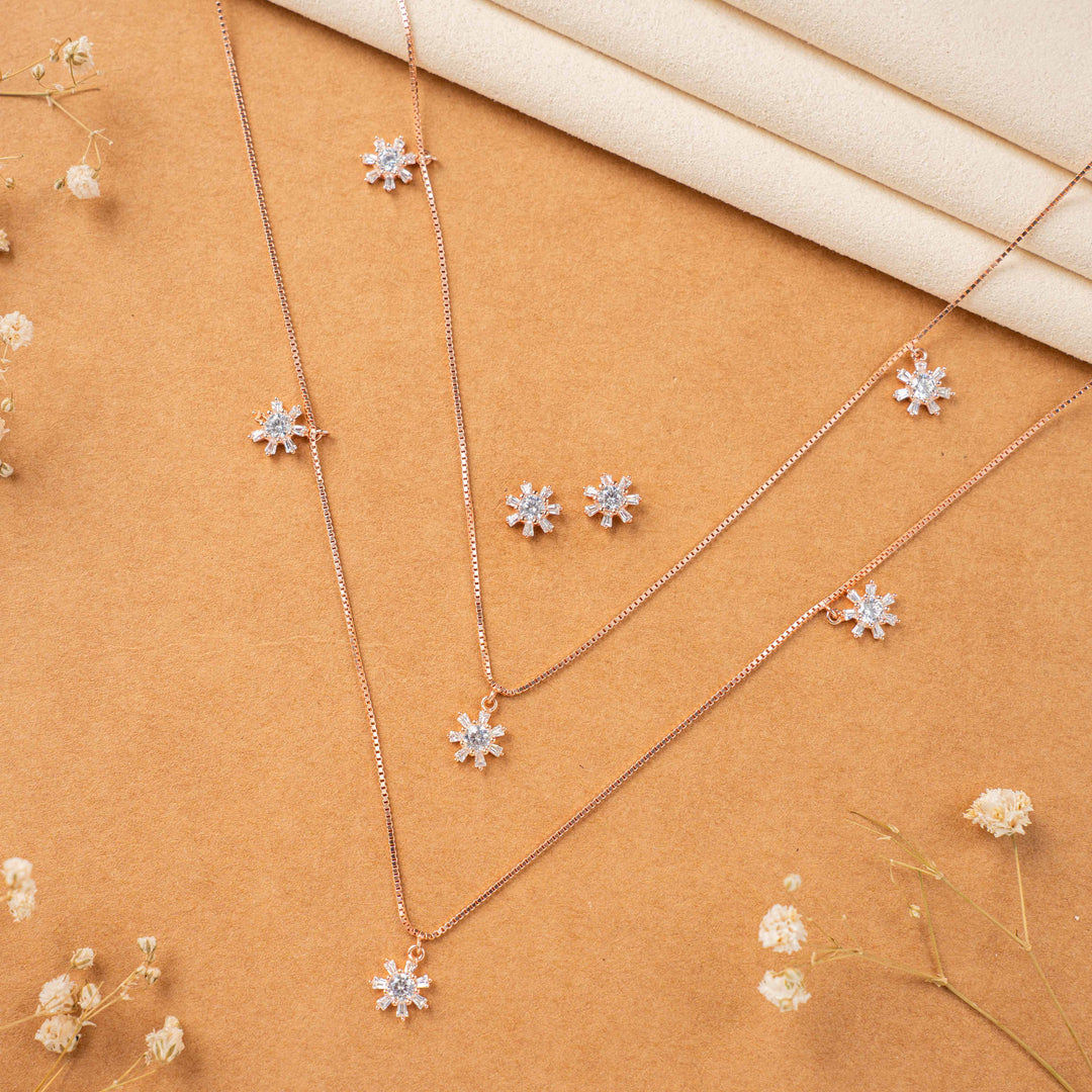 Rose Gold CZ Stone Chain 92.5