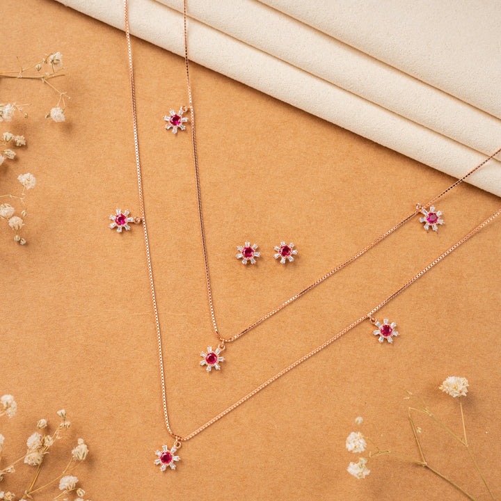 Rose Gold CZ Stone Chain for Function Wear