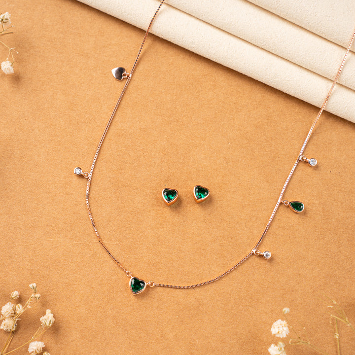 Rose Gold CZ Stone Chain