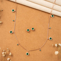 Trendy Rose Gold CZ Stone Chain Design