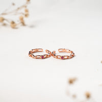 Daily Wear 925 Silver CZ Rose Gold Toe Ring
