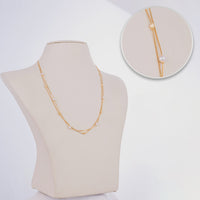 Daily Wear Chain Silver 2 Layer Gold Plated Pearl Chain